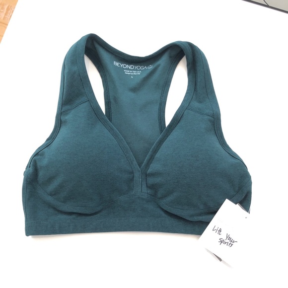 Beyond Yoga Green Lift Your Spirits Sports Bra - Picture 2 of 6